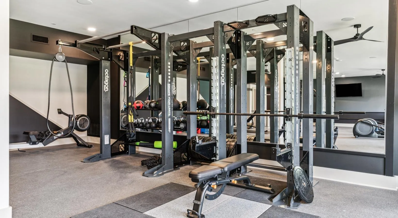Fitness center with strength equipment