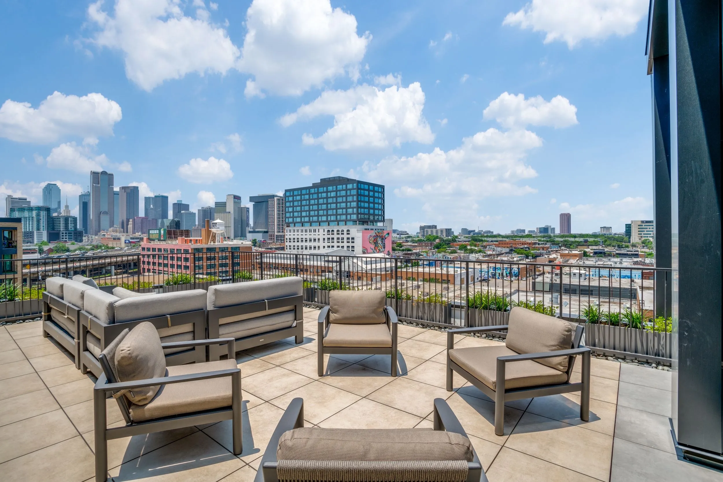 Rooftop lounge seating