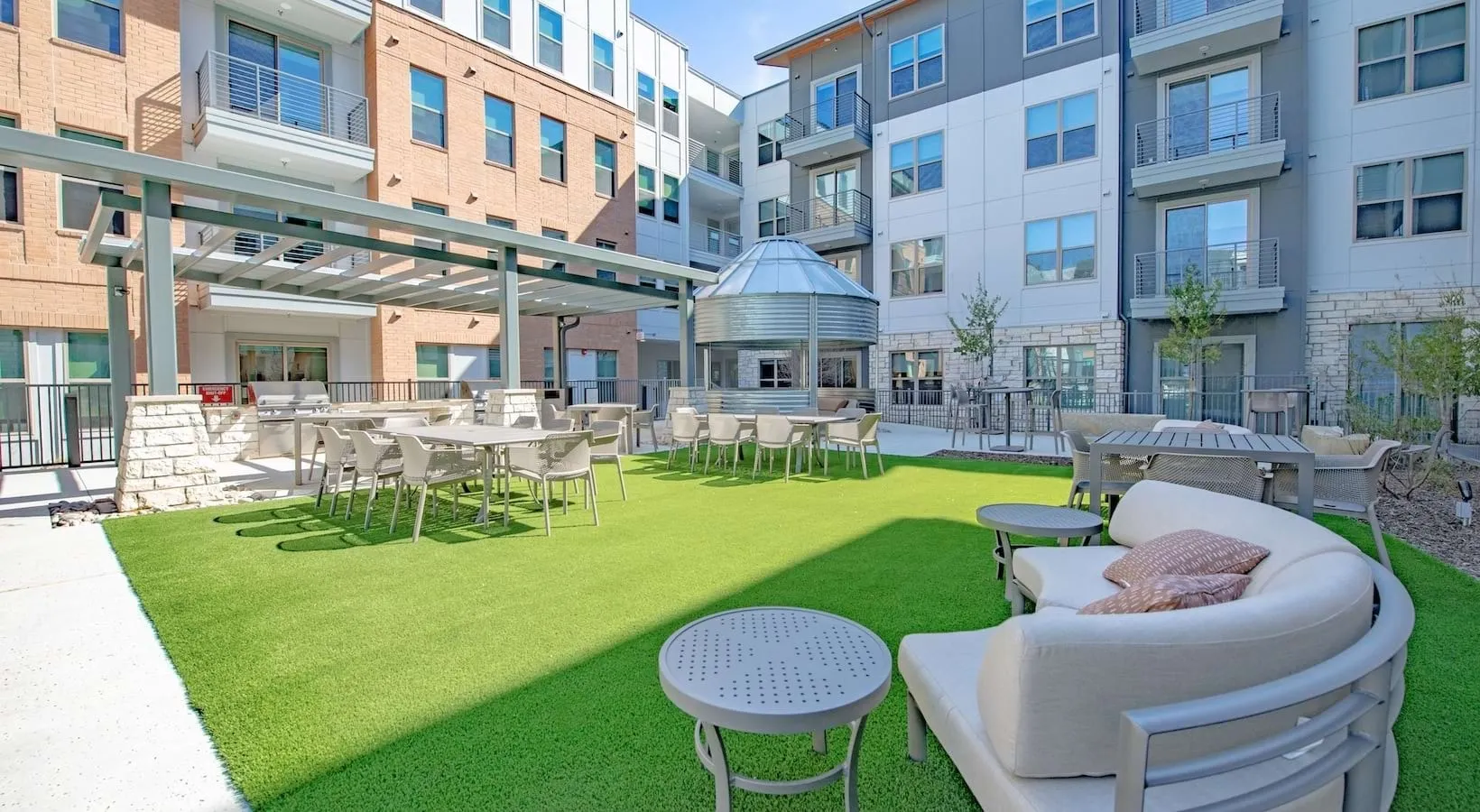 Outdoor lounge and lawn