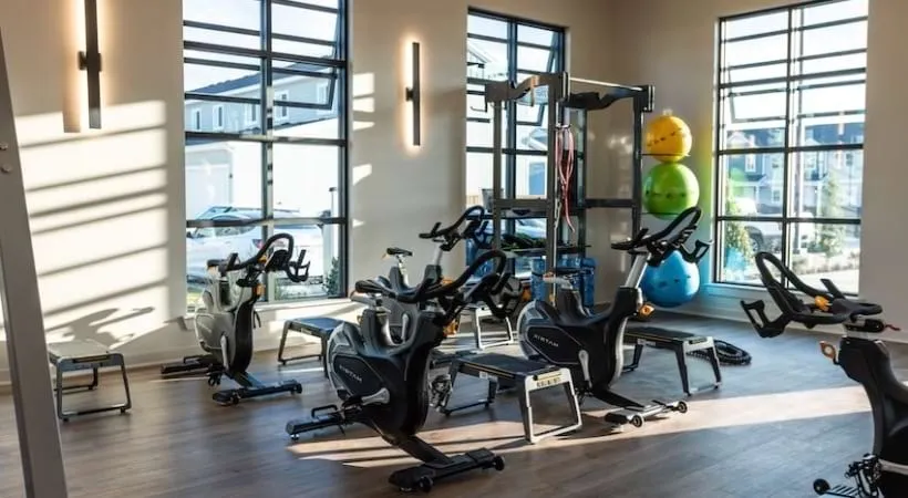 Fitness center cardio equipment