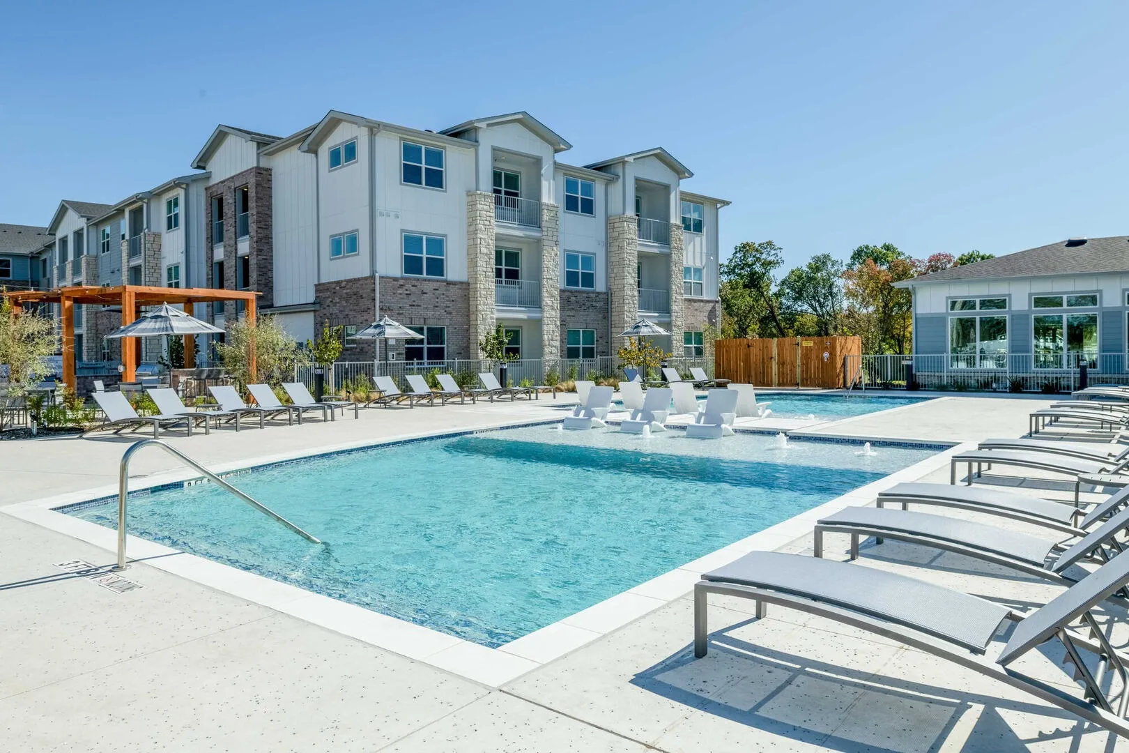 Resort-style swimming pool