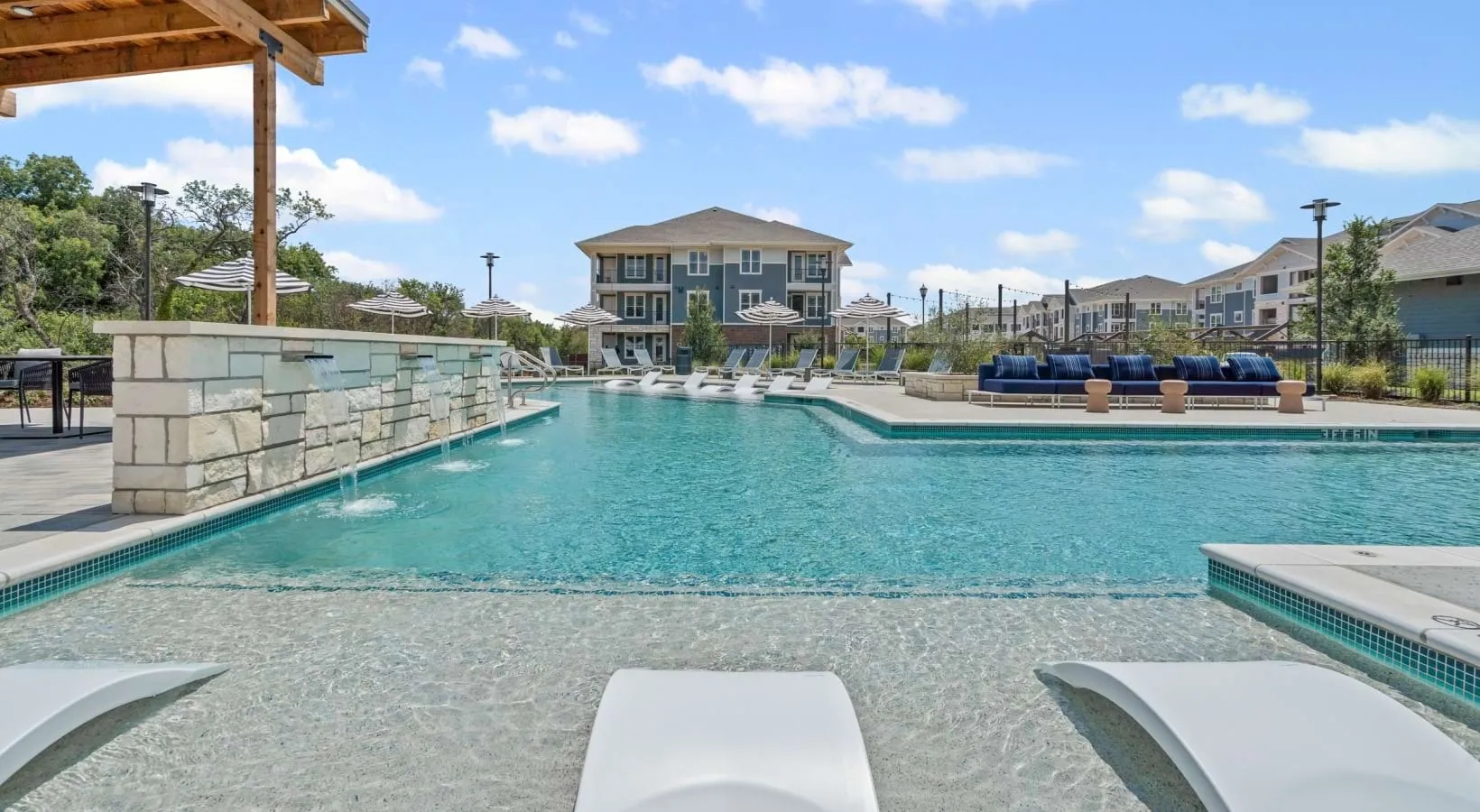 Resort-style swimming pool
