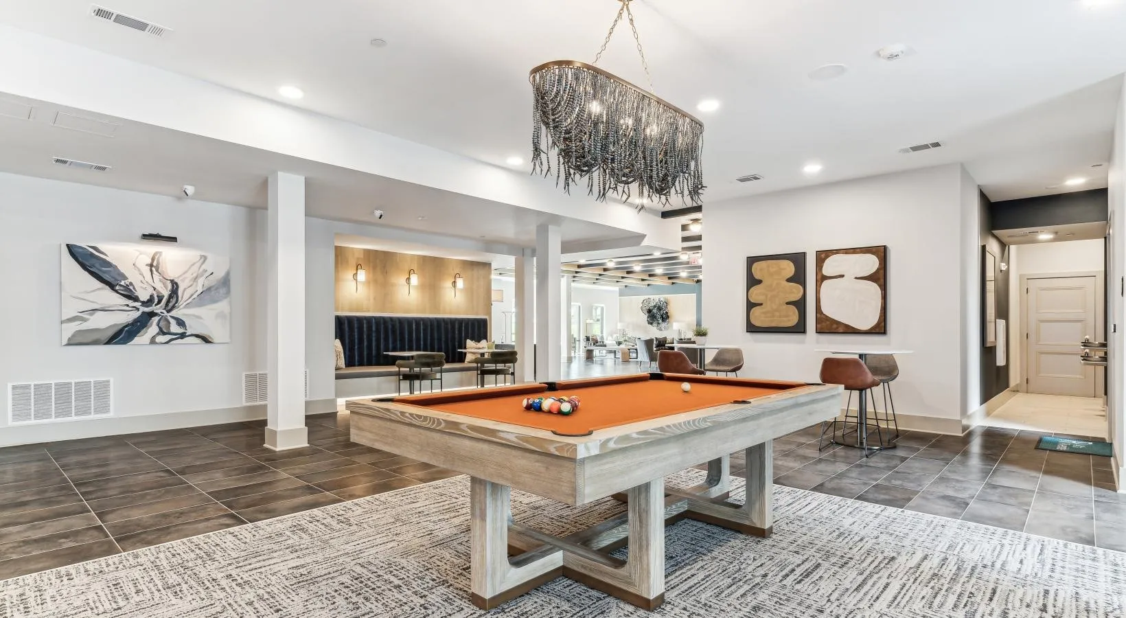 Game room with billiards
