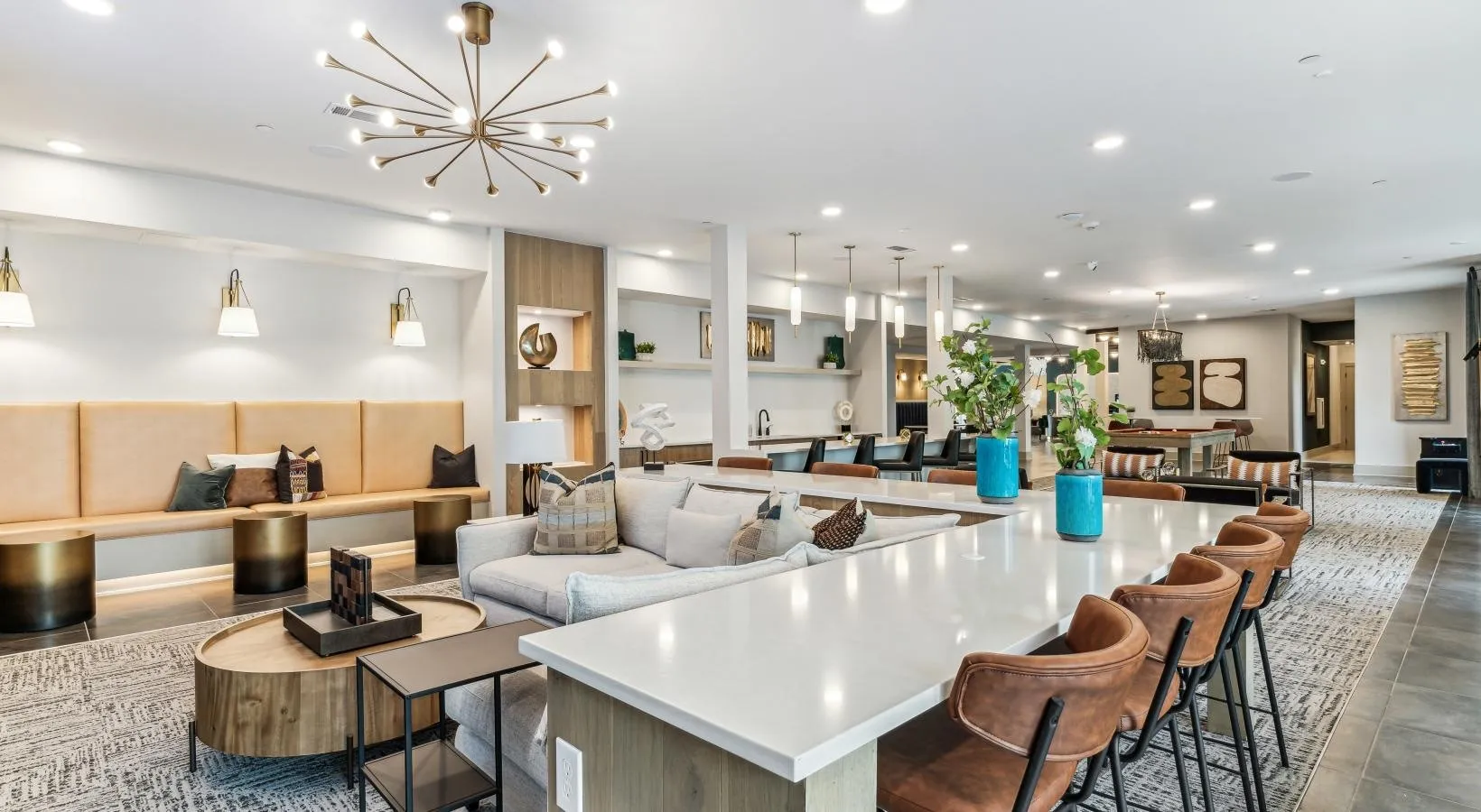 Resident lounge with island seating