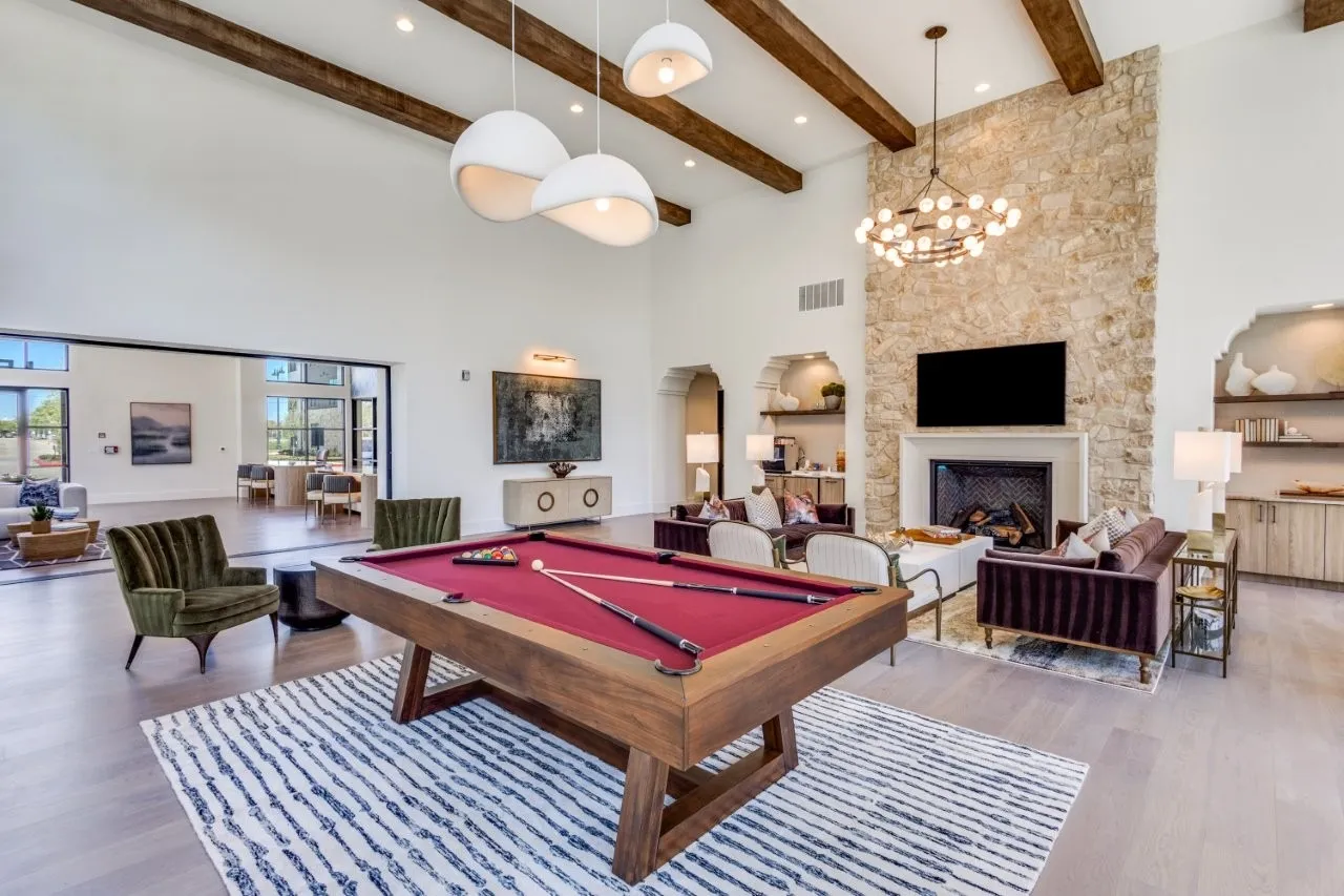 Billiards table in the resident clubhouse