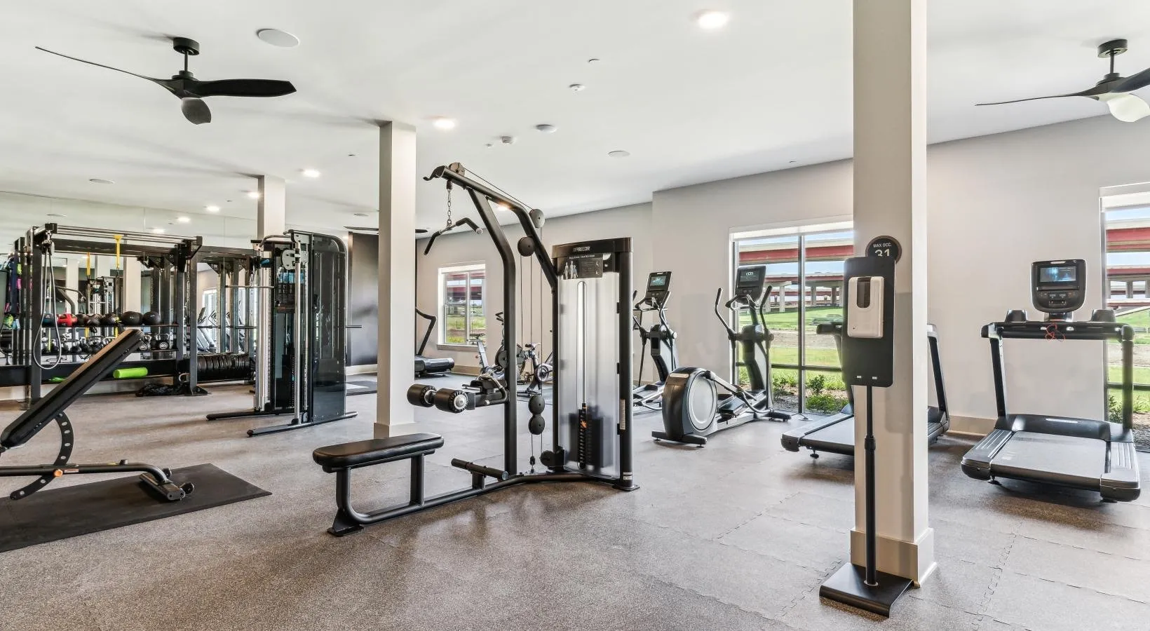 Fitness center cardio equipment