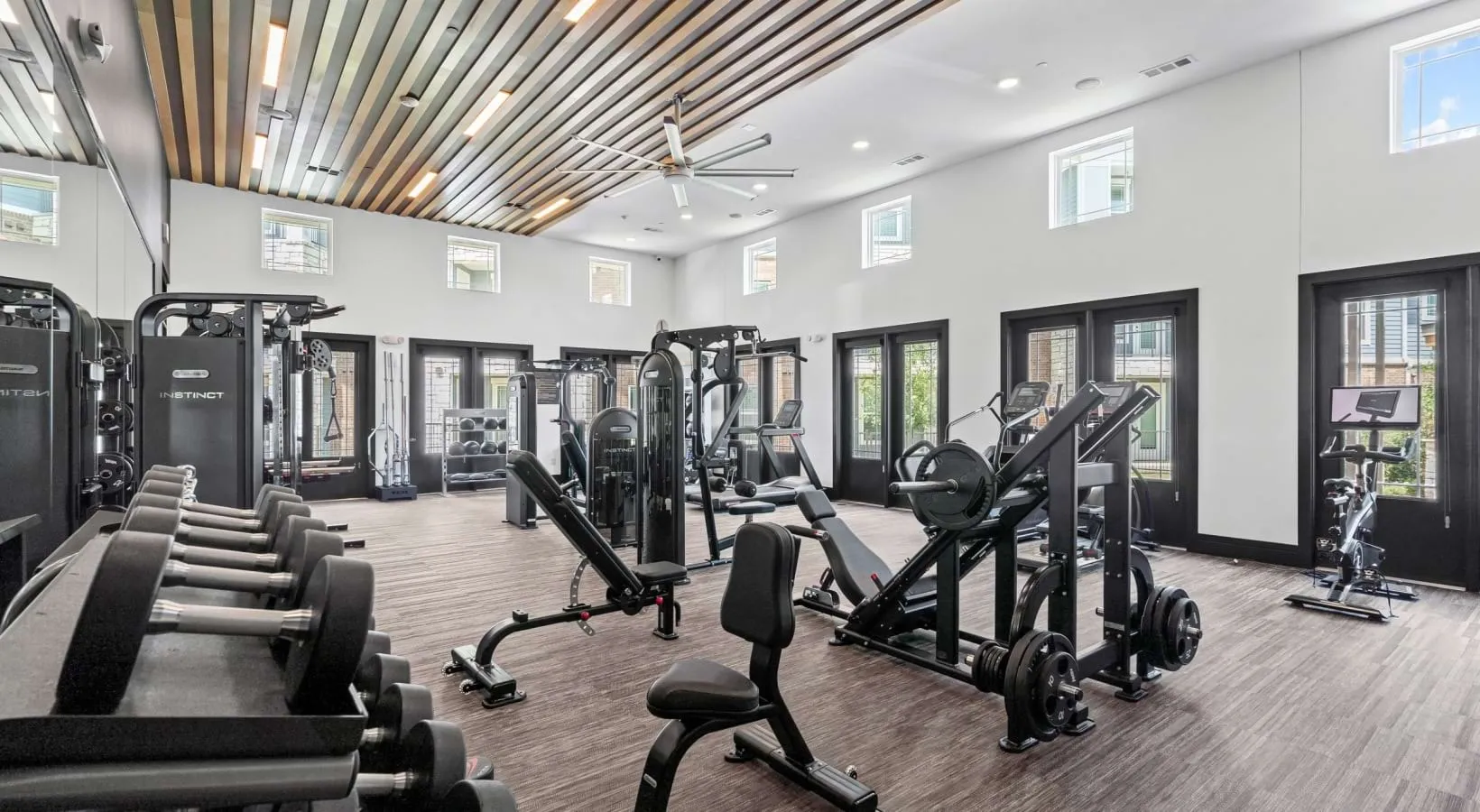 Fitness lounge with cardio theater