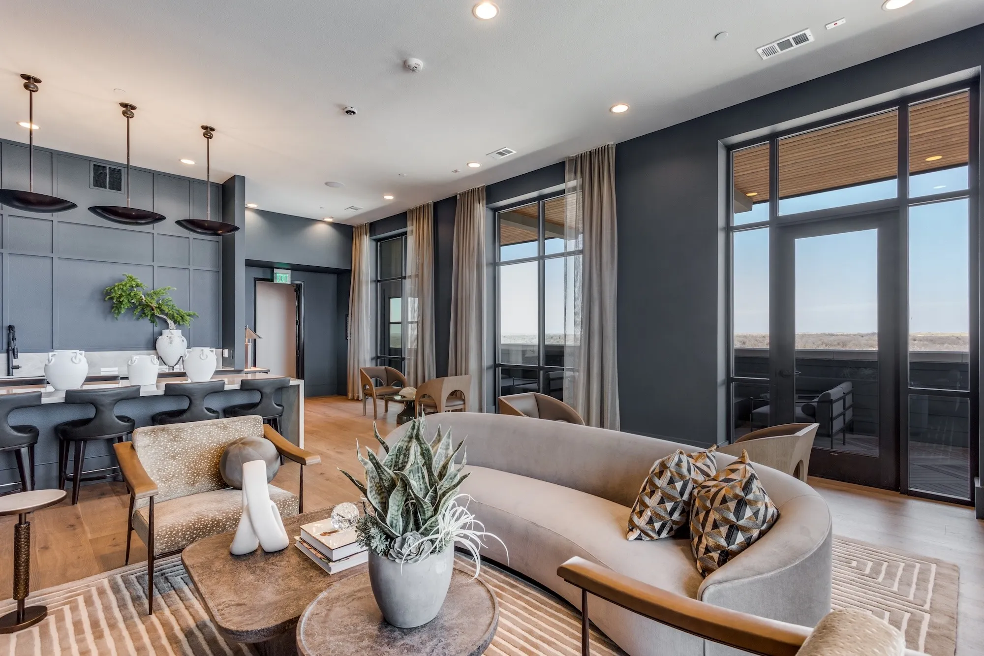 Sky lounge with floor-to-ceiling windows