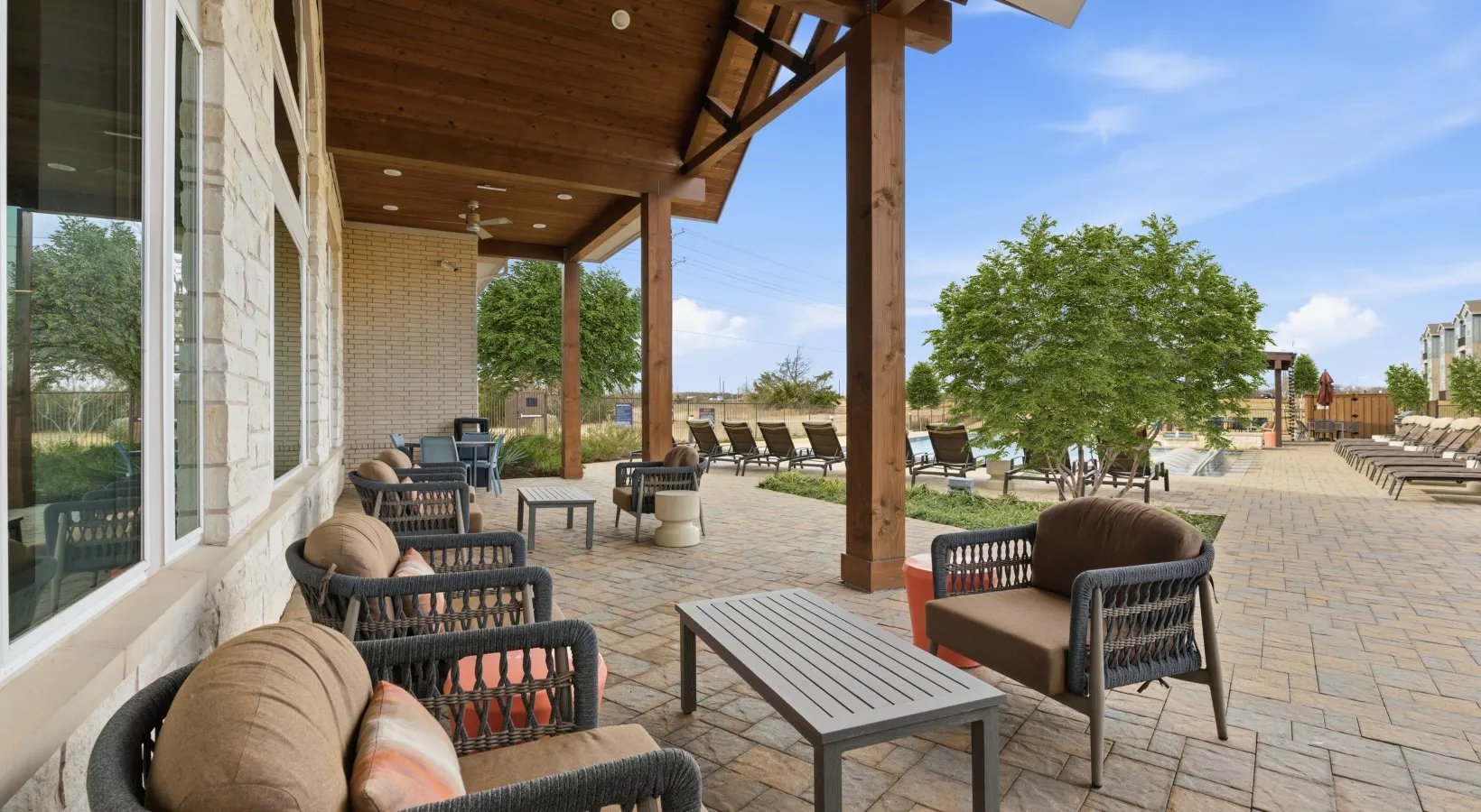 Covered outdoor seating area