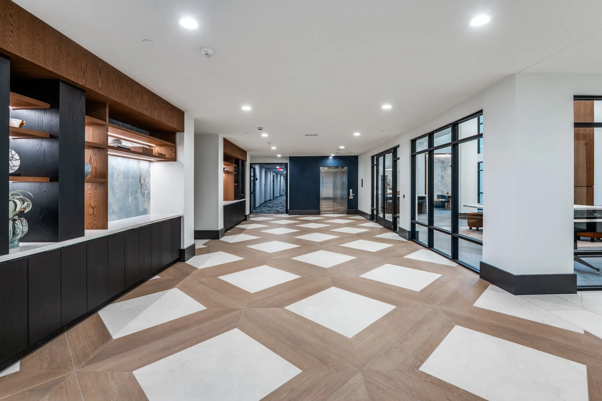 Interior climate-controlled corridor
