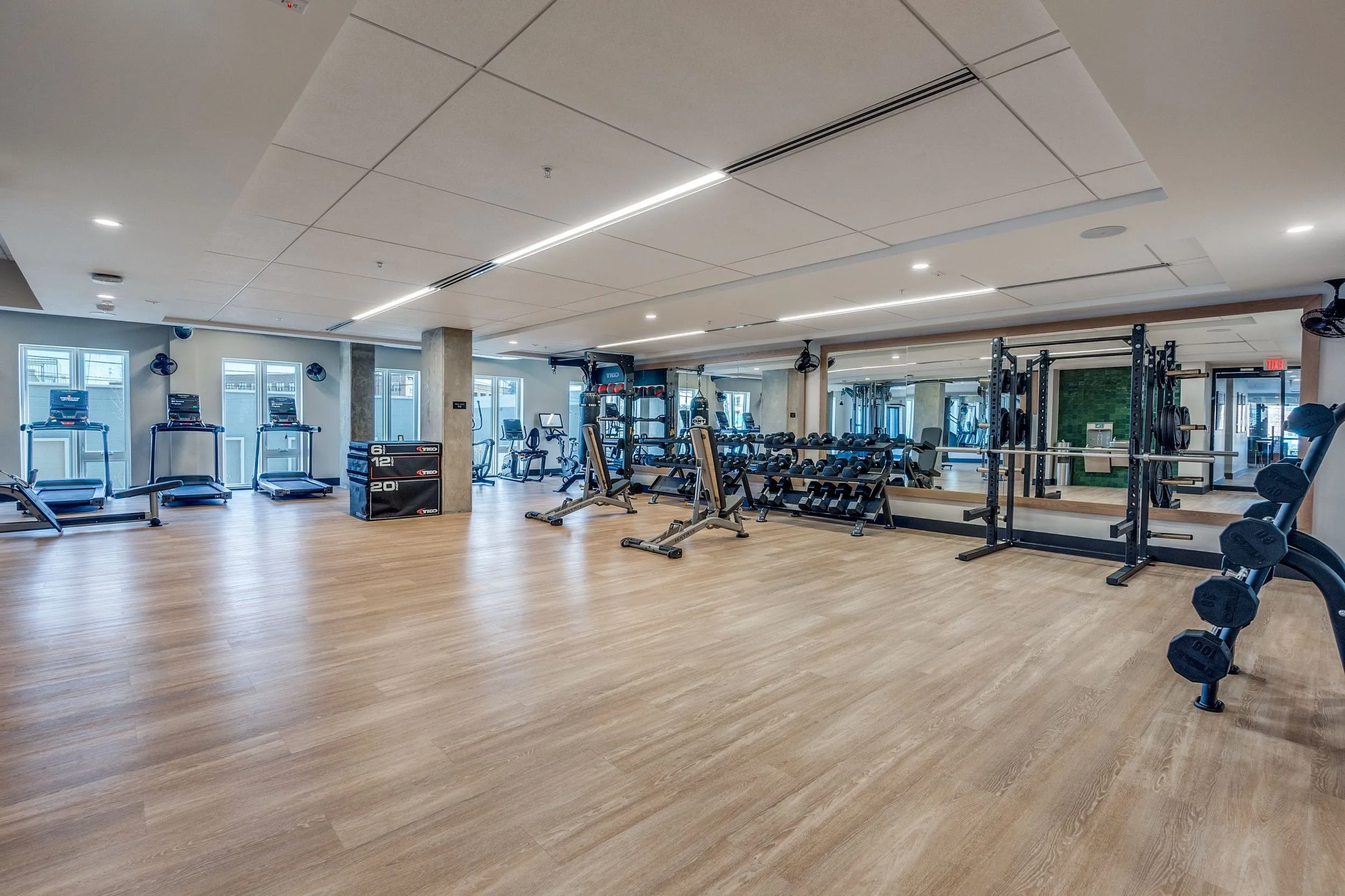 Fitness center strength equipment