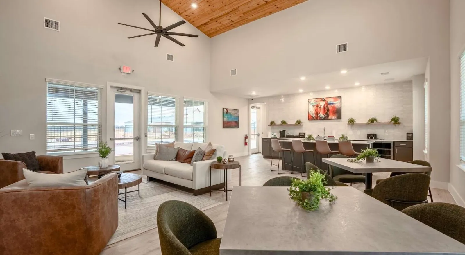 Clubhouse lounge for entertaining and connecting as a community. at Canvas at Midlothian