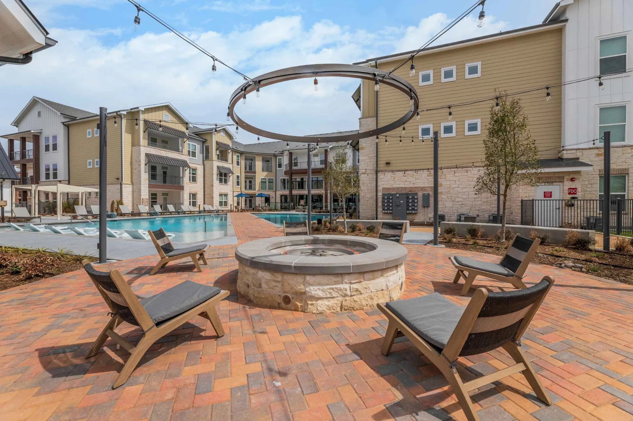 Atlas Crown - Poolside outdoor firepit