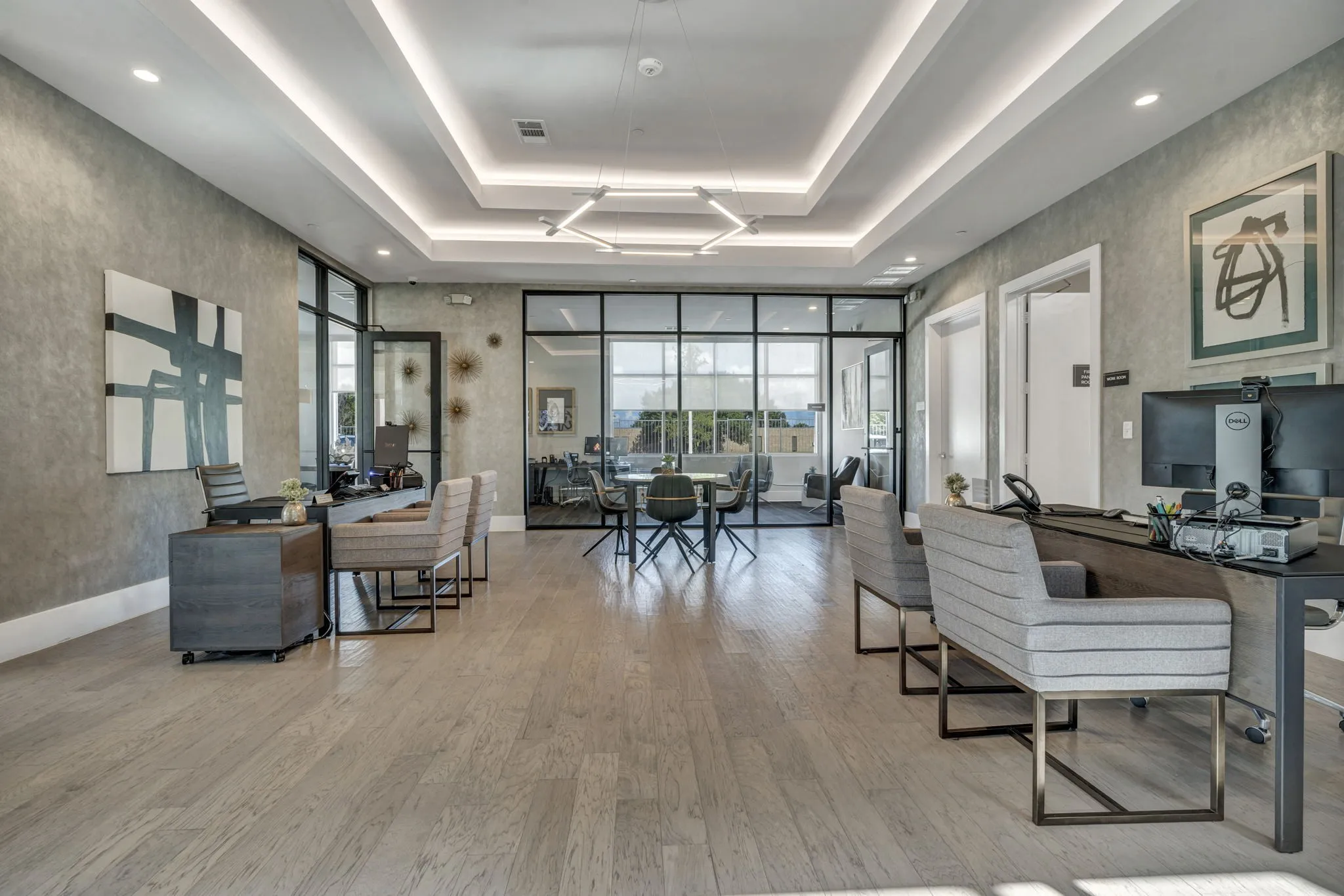 26 at City Point - A modern office space with wooden floors and contemporary furniture