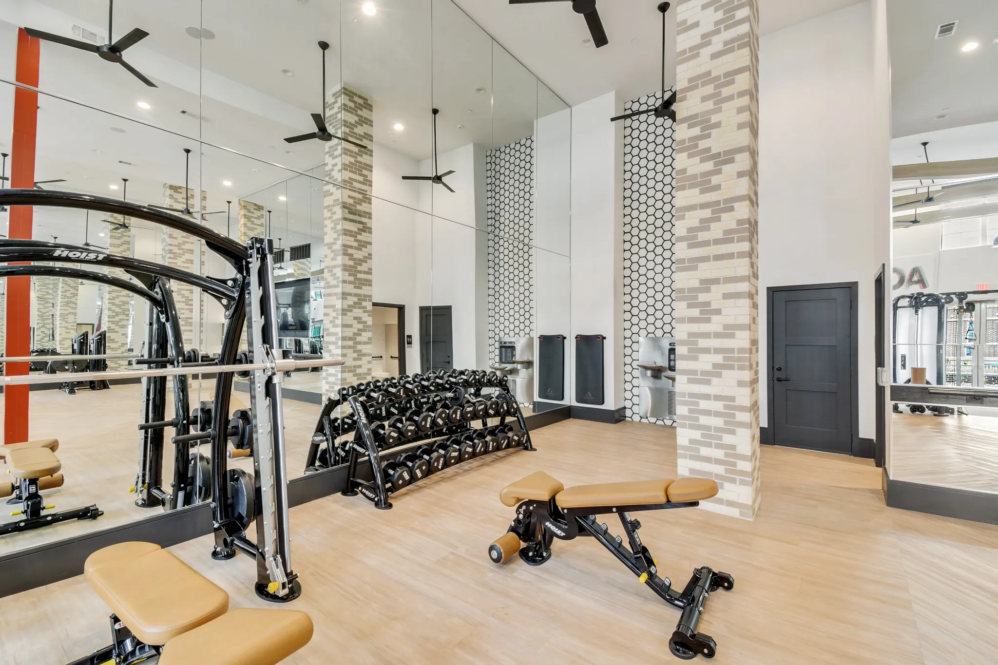 Fitness center strength equipment at Epoch on Eagle
