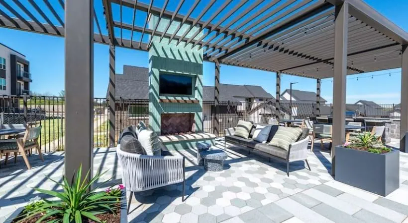 Alpine Village - Poolside lounge with fire pit