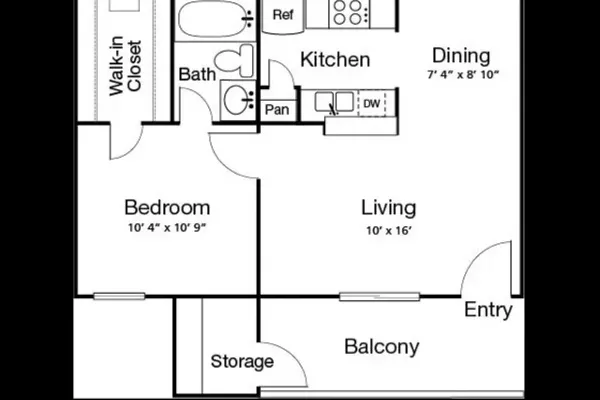 1 Bed 1 Bath A – image 1